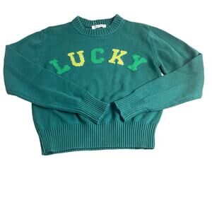Grayson Threads green St. Patrick's knit Lucky pullover crew sweater SIZE XXS